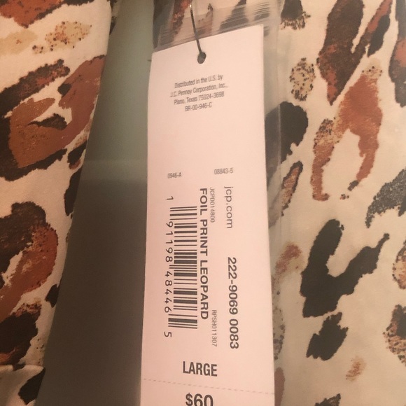 Animal print shirt dress w/ light metallic shimmer - Picture 3 of 5